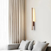 Applique murale linéaire en pierre et acrylique beige — vue 1