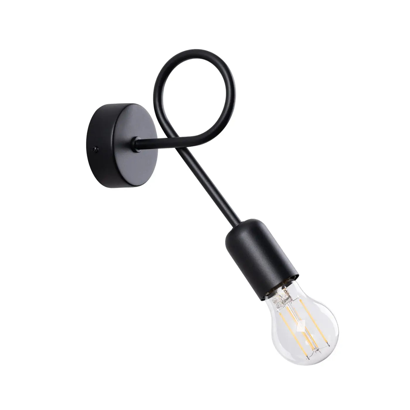 Applique murale métal noir design bouclé ampoule E27 — vue 3