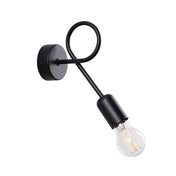 Applique murale métal noir design bouclé ampoule E27 — vue 3