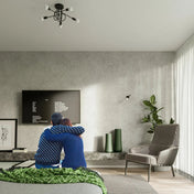 Applique murale métal noir design bouclé ampoule E27 — vue 5