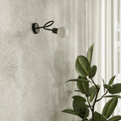 Applique murale métal noir design bouclé ampoule E27 — vue 6