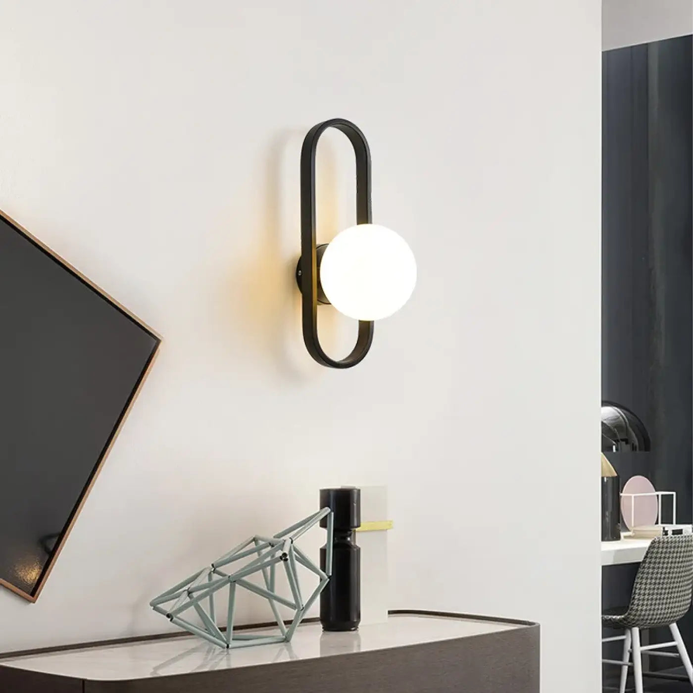 Applique murale minimaliste LED dorée ou noire moderne — vue 2