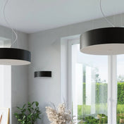 Applique murale noire 2 lumières métal et tissu vintage — vue 6
