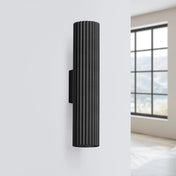 Applique murale noire cannelée en aluminium LED — vue 2