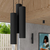 Applique murale noire cannelée en aluminium LED — vue 7