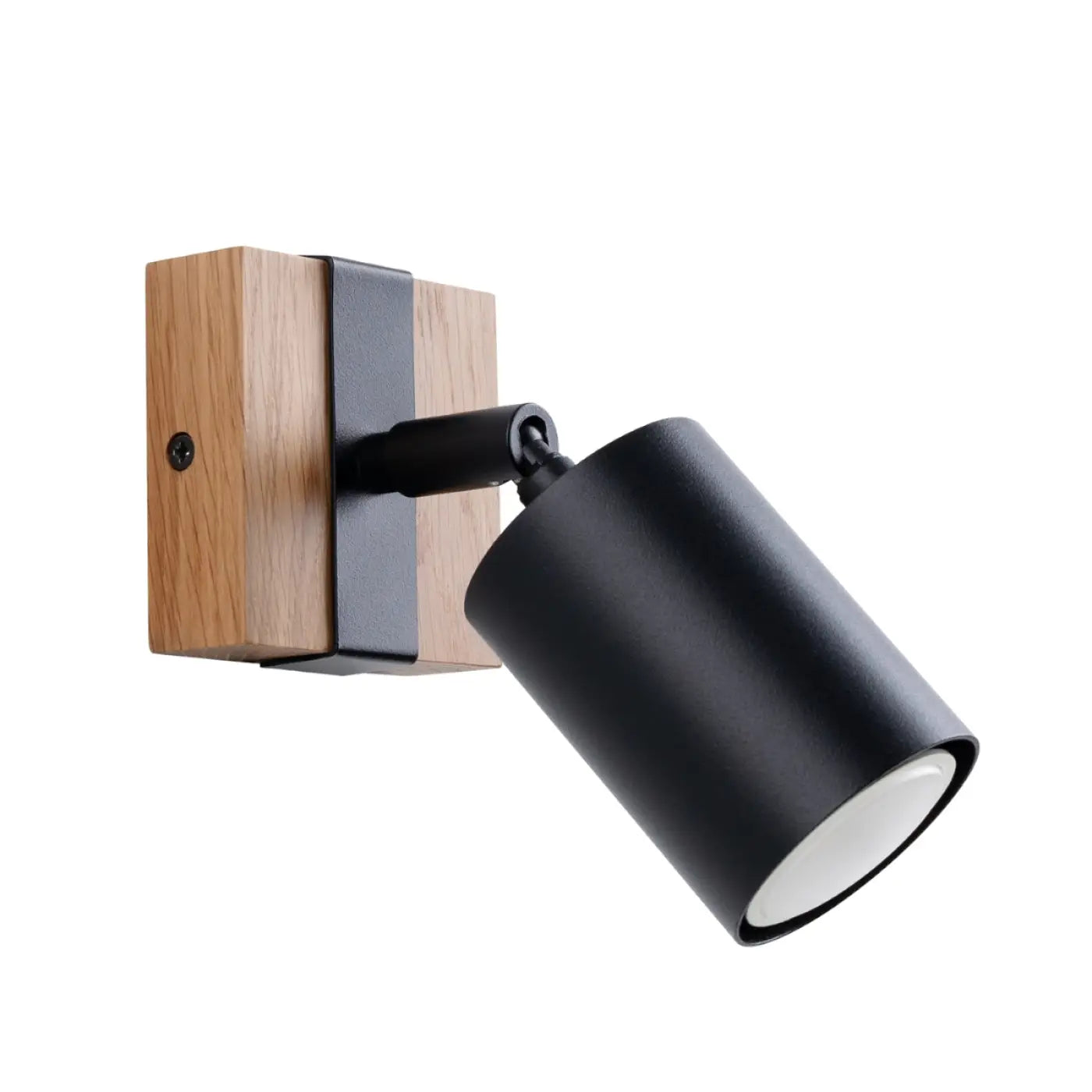 Applique murale noire en bois et acier LED scandinave — vue 3