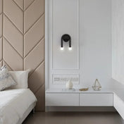 Applique murale noire en métal forme U double éclairage — vue 3