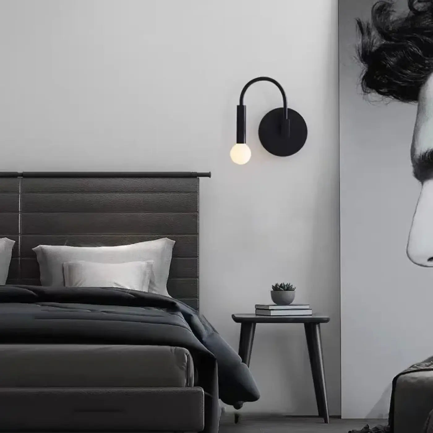 Applique murale noire en métal style scandinave LED G9 — vue 2