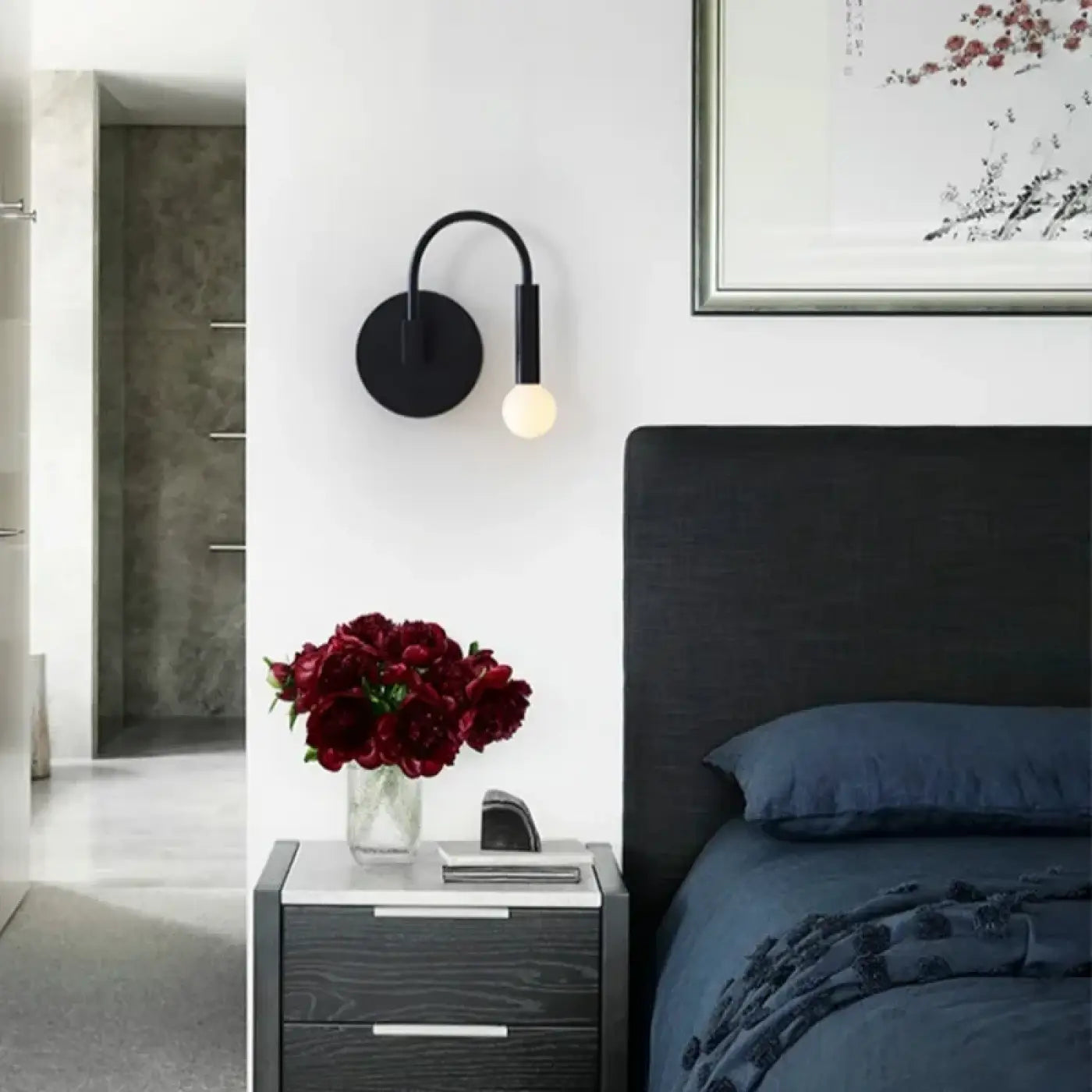 Applique murale noire en métal style scandinave LED G9 — vue 3