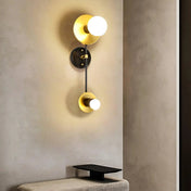 Applique murale noire et dorée à 2 lumières scandinave — vue 1