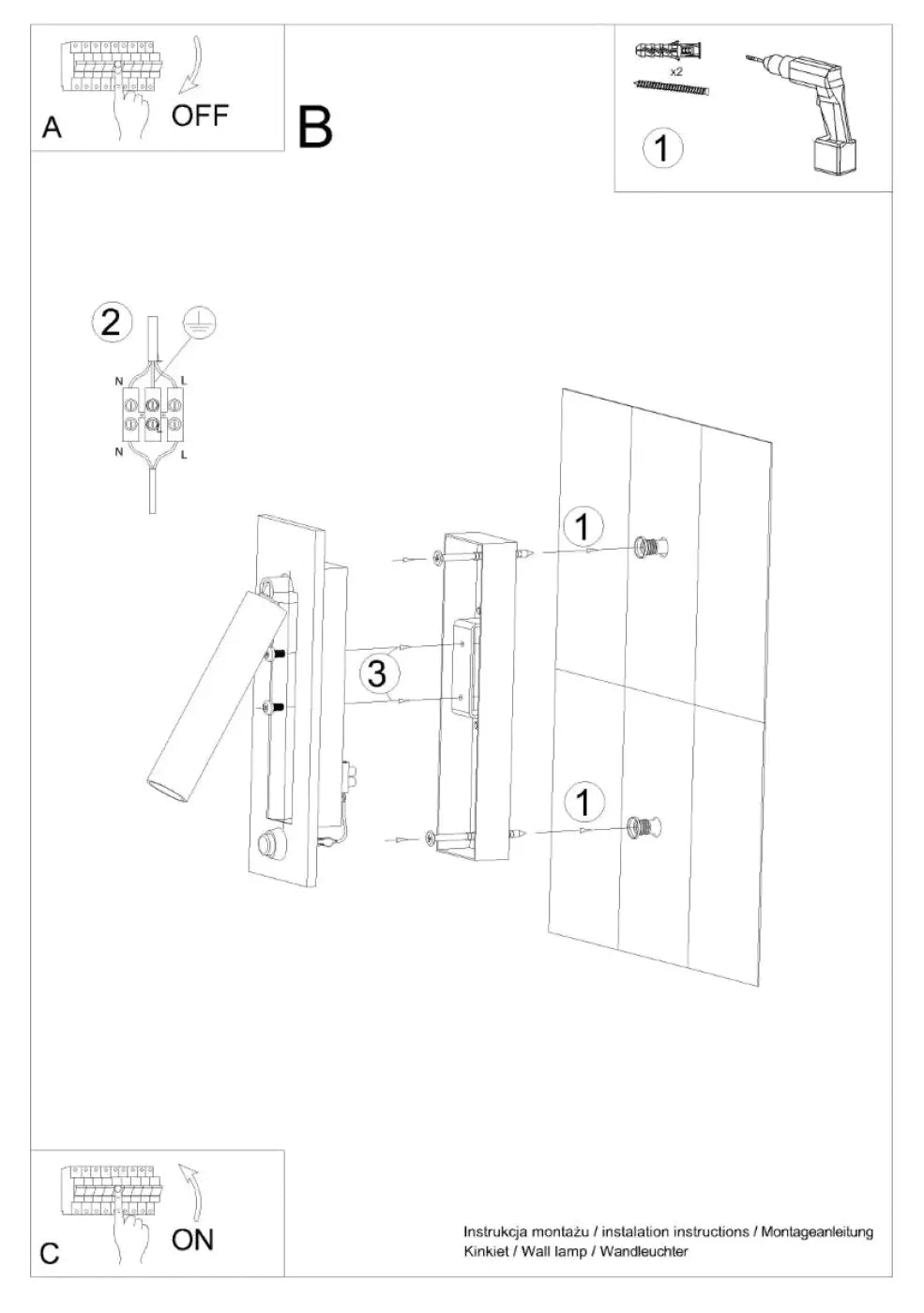 Applique murale noire LED spot orientable en acier — vue 10