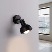 Applique murale noire LED spot orientable industriel — vue 1