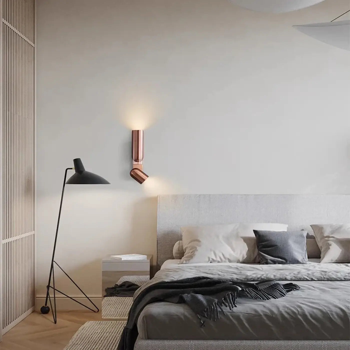 Applique murale orientable noire et bronze en métal — vue 1