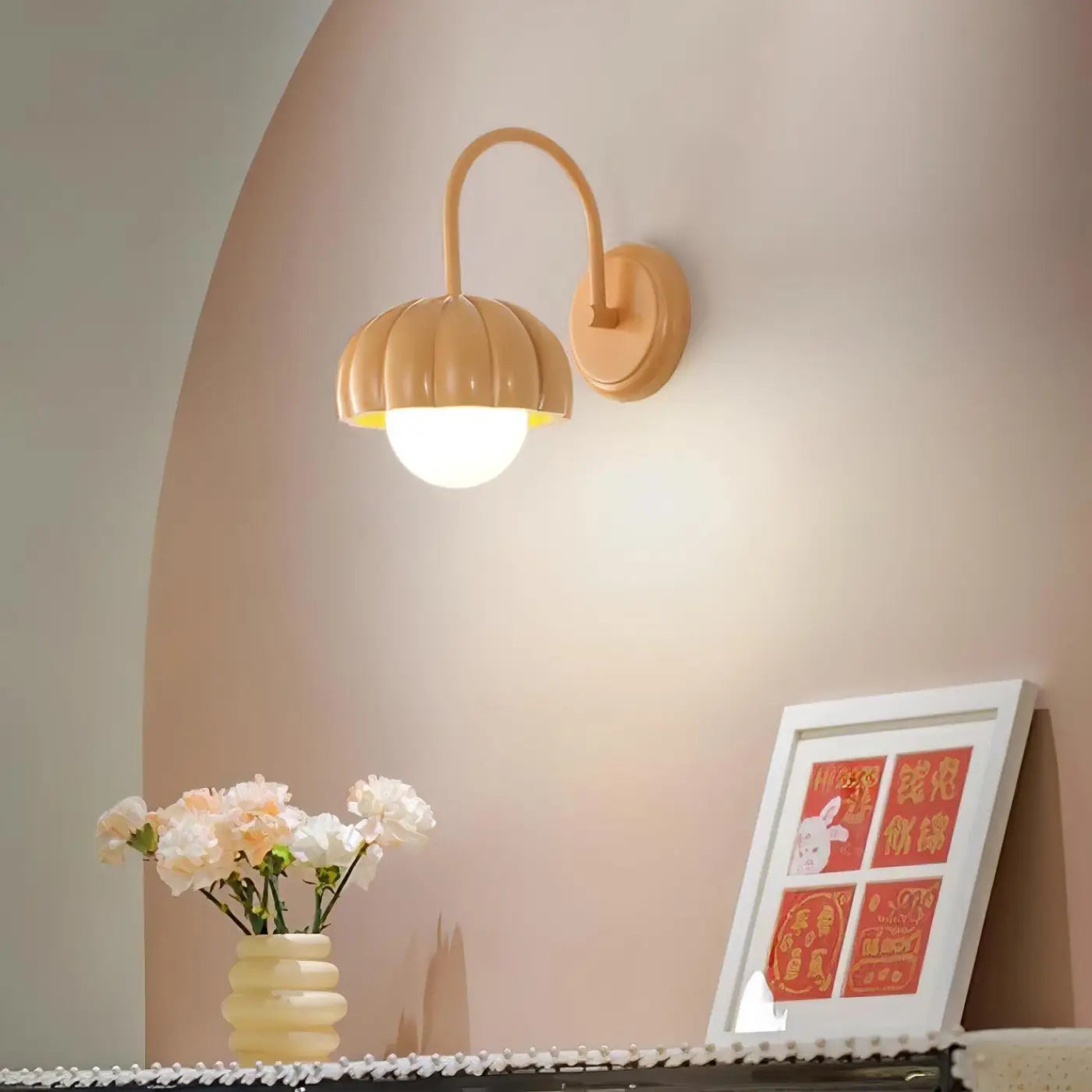 Applique murale originale forme citrouille orange ou rose — vue 5
