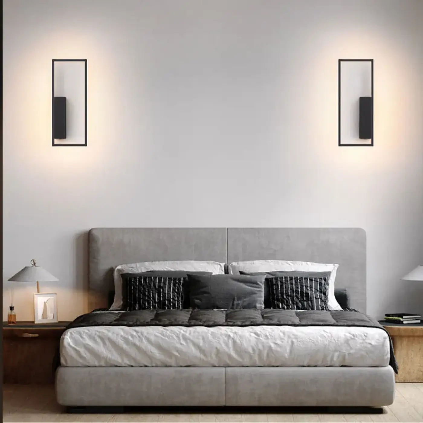Applique murale rectangulaire noire et dorée simple ou double — vue 2