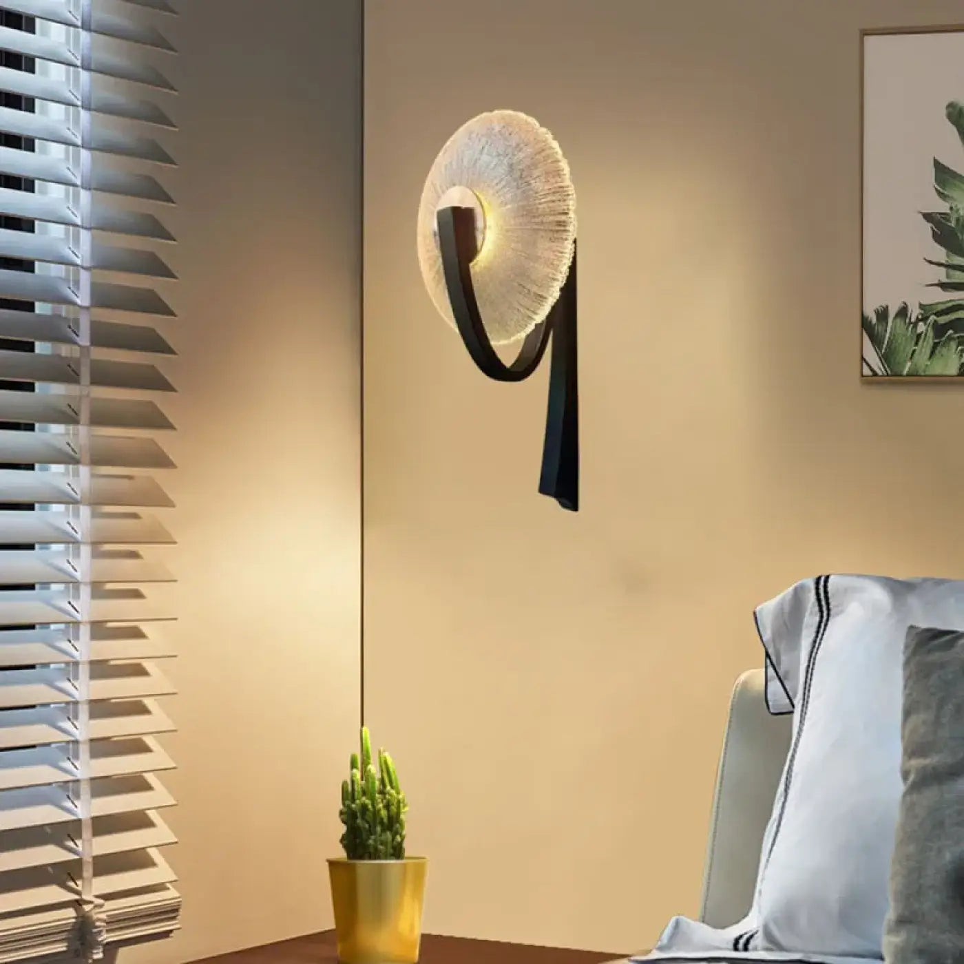 Applique murale rétro en aluminium noir et verre doré — vue 3