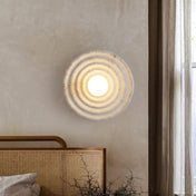 Applique murale ronde beige à texture naturelle — vue 1