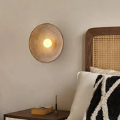 Applique murale ronde beige en aluminium — vue 1