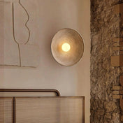 Applique murale ronde beige en aluminium — vue 3