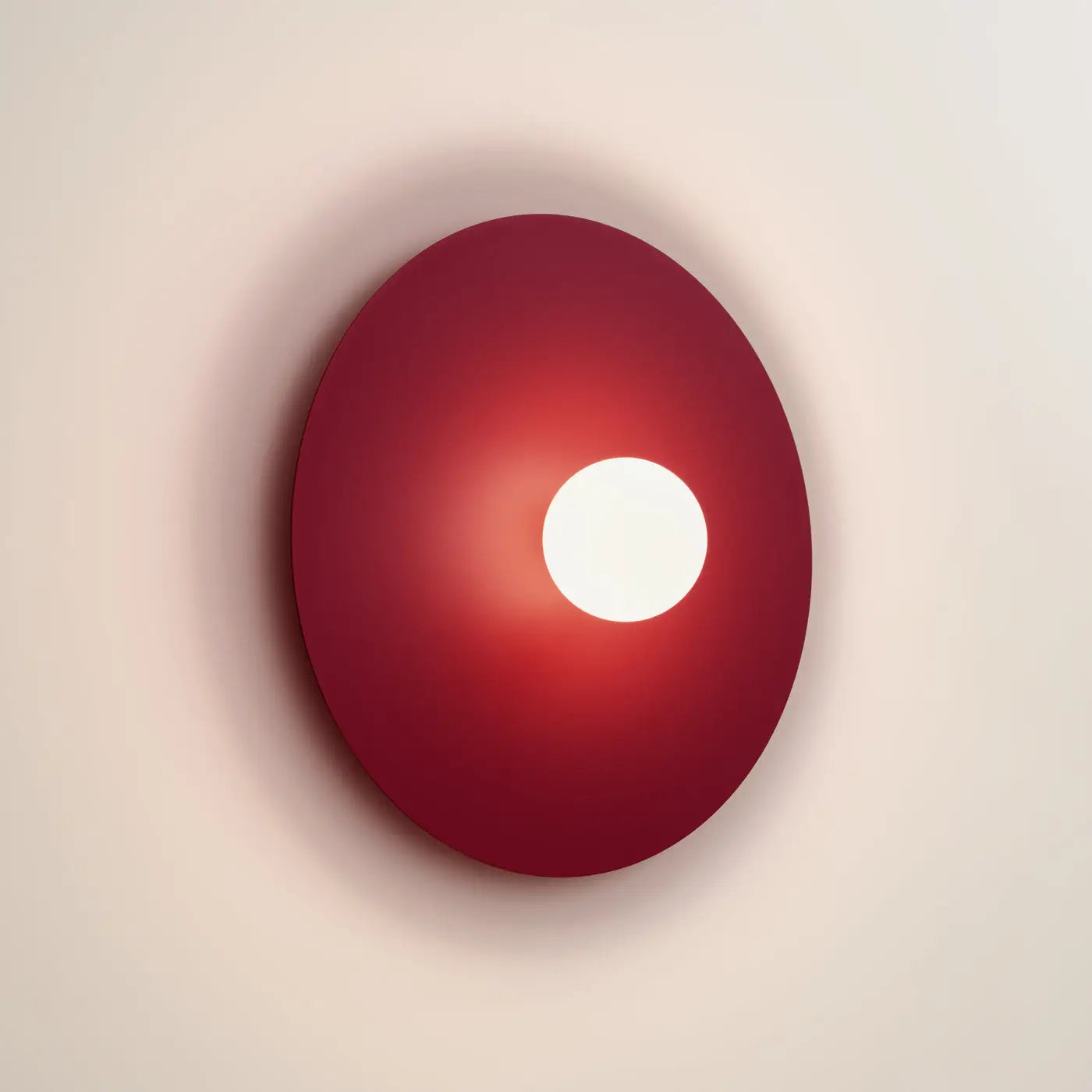 Applique murale ronde bordeaux métal et verre G9 — vue 4