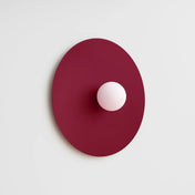 Applique murale ronde bordeaux métal et verre G9 — vue 5