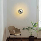 Applique murale ronde compacte en aluminium doré ou noir — vue 5