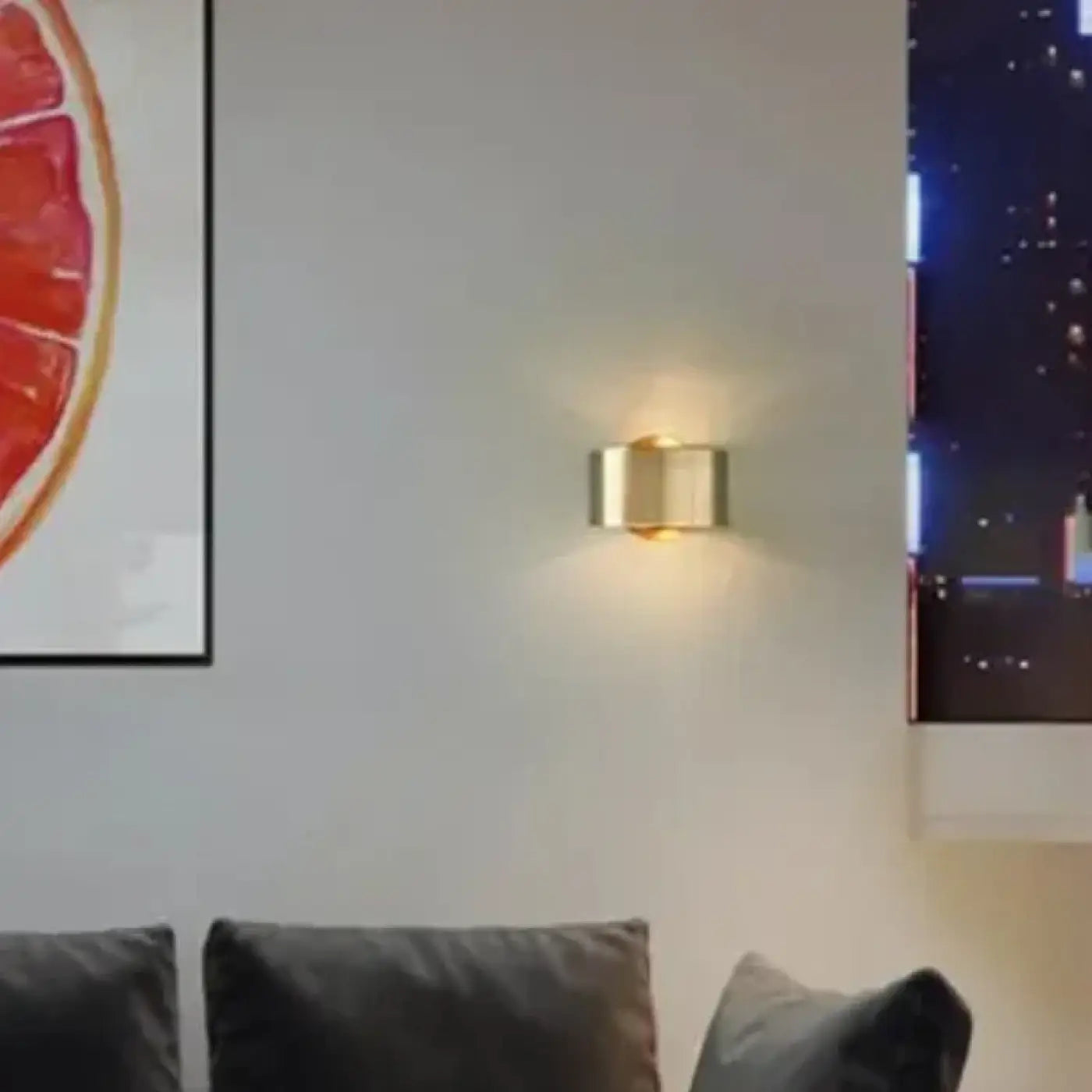 Applique murale ronde dorée aluminium minimaliste IP65 — vue 1