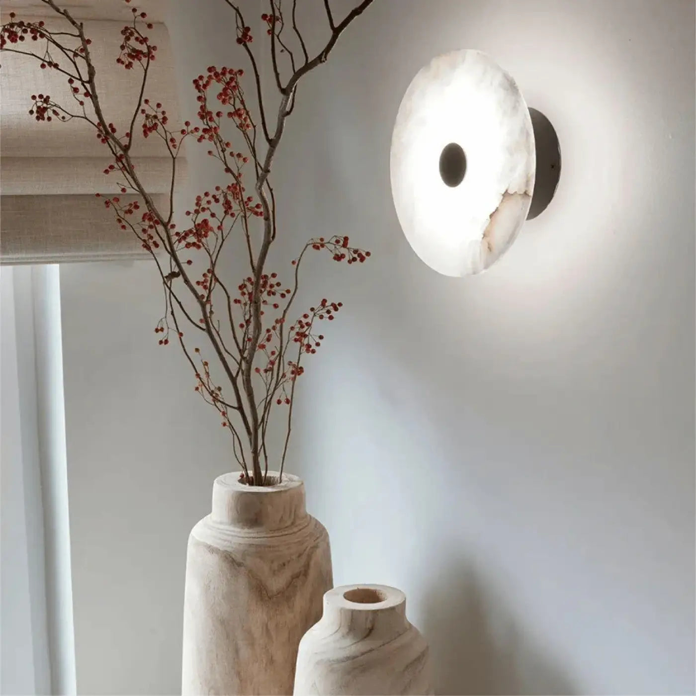Applique murale ronde en acrylique blanc cassé à 4 modes — vue 5