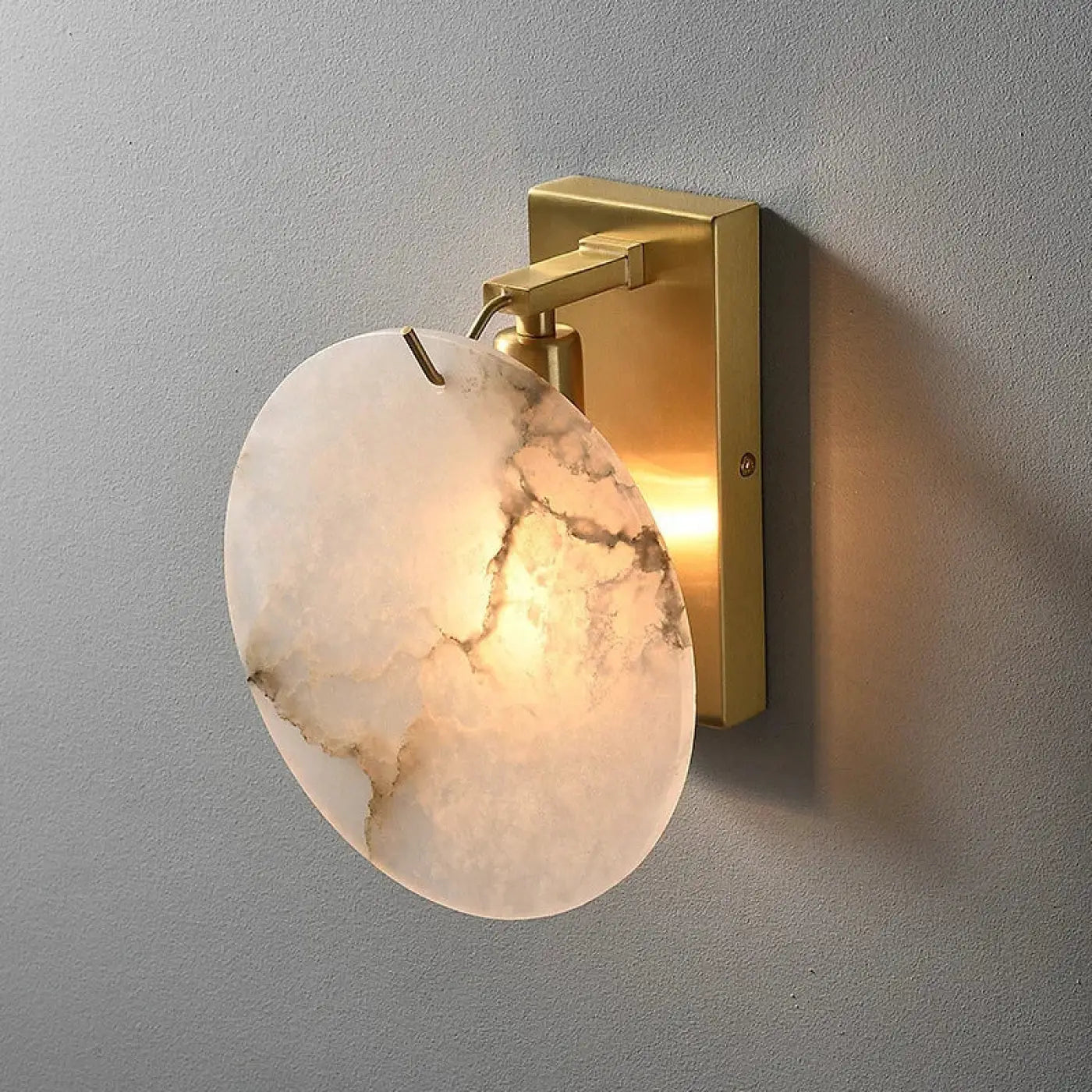 Applique murale ronde en marbre blanc LED G9 moderne — vue 2
