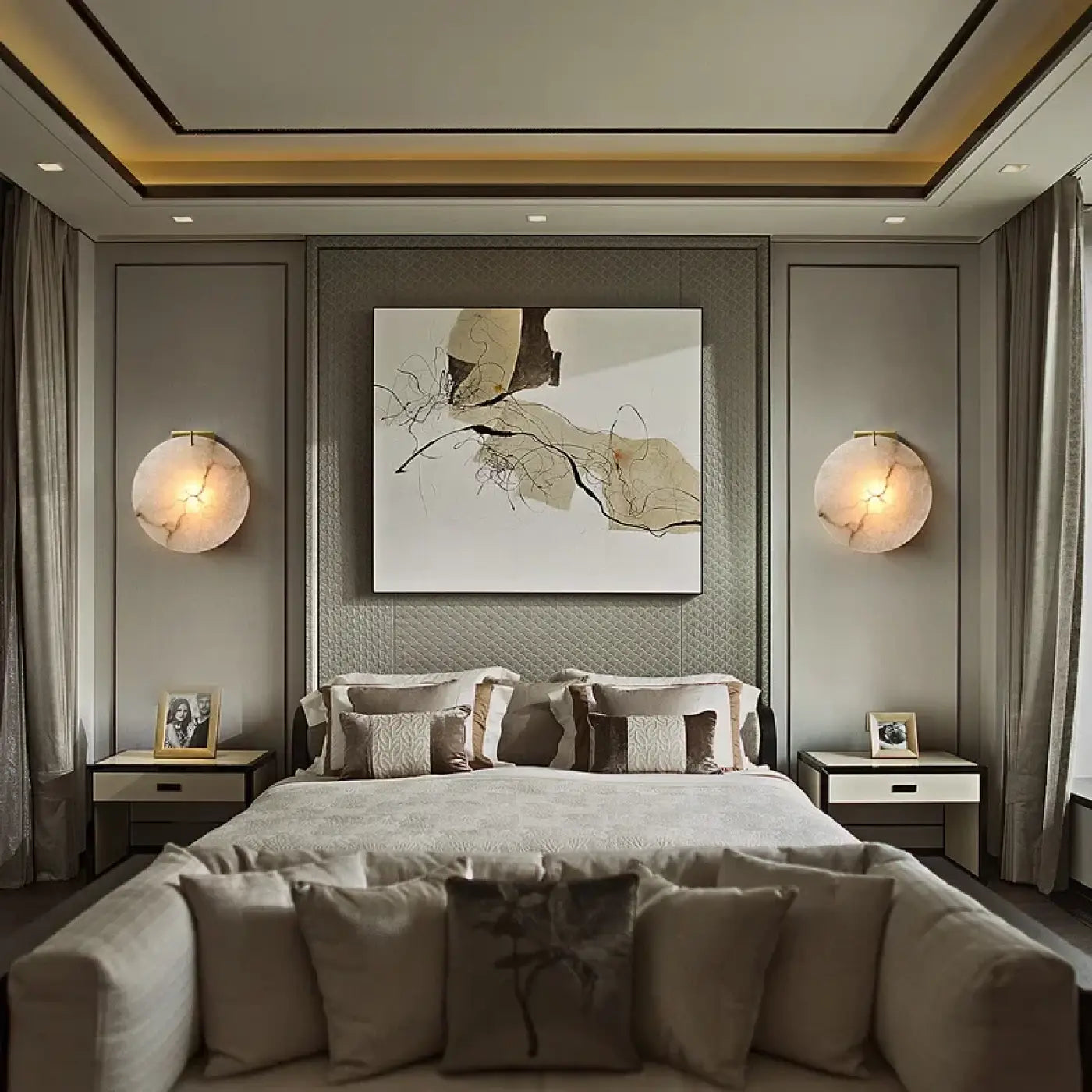 Applique murale ronde en marbre blanc LED G9 moderne — vue 3