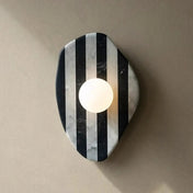Applique murale ronde en marbre rayé noir art déco — vue 2