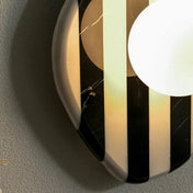 Applique murale ronde en marbre rayé noir art déco — vue 4