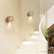 Applique murale ronde en pierre beige effet brut IP65 — vue 2