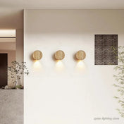 Applique murale ronde en pierre beige effet brut IP65 — vue 3