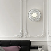 Applique murale ronde en résine blanche art déco — vue 3