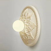 Applique murale ronde en résine blanche art déco — vue 6