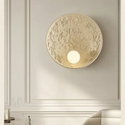 Applique murale ronde en verre et résine beige et blanc — vue 5