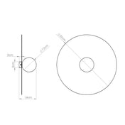 Applique murale ronde outremer en métal et verre — vue 8