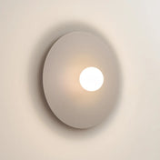 Applique murale ronde taupe en métal et verre — vue 4