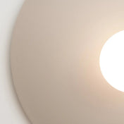 Applique murale ronde taupe en métal et verre — vue 5