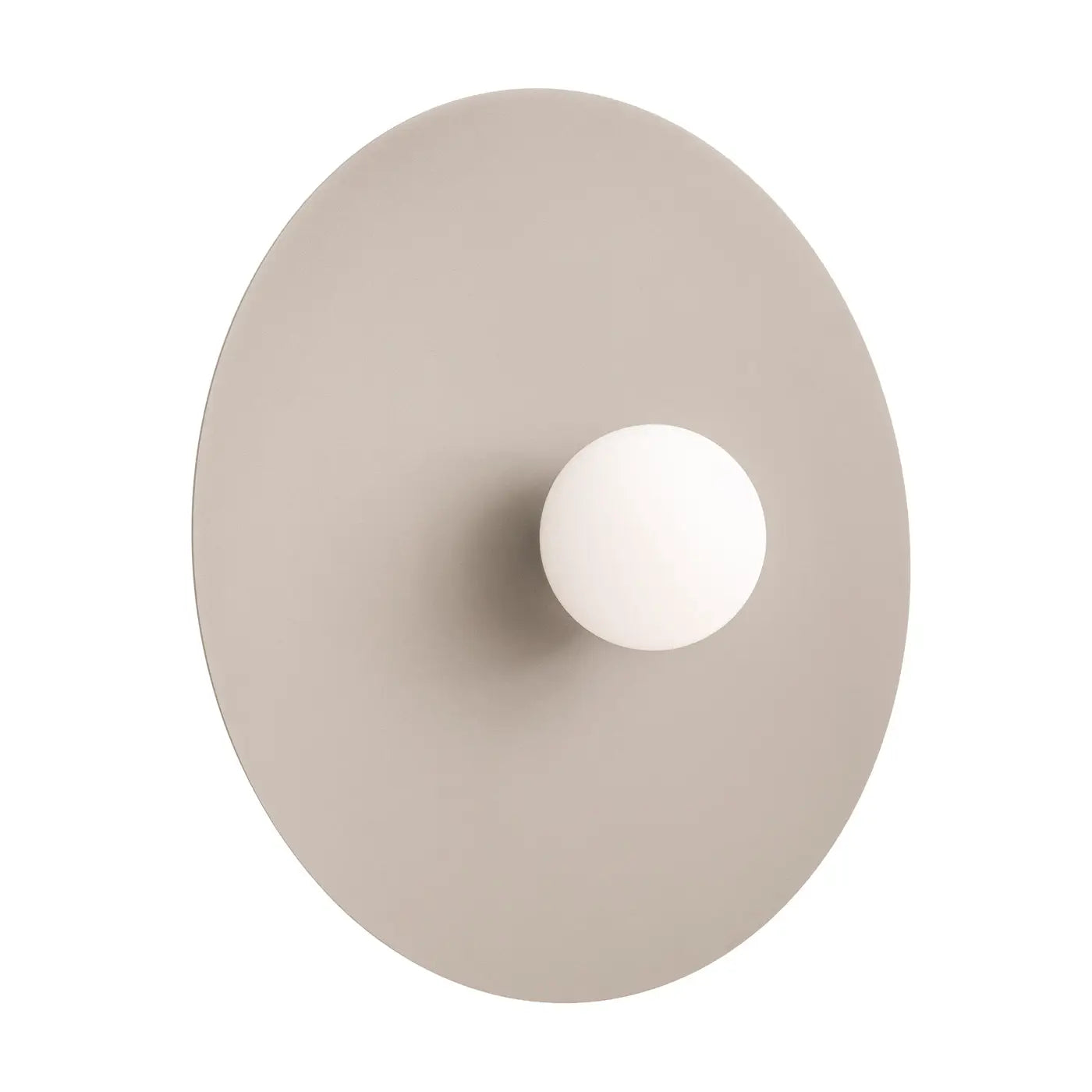 Applique murale ronde taupe en métal et verre — vue 7