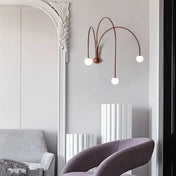 Applique murale rouge à 3 arches en verre et métal — vue 4