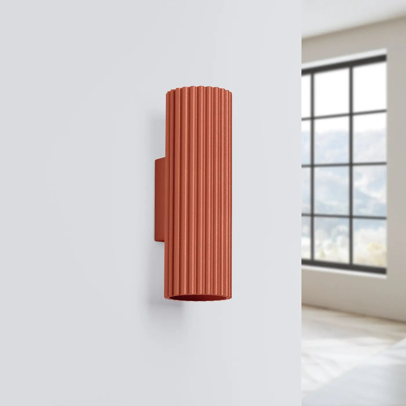 Applique murale rouge ocre cannelée LED — vue 2