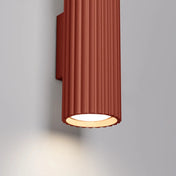 Applique murale rouge ocre cannelée LED — vue 3
