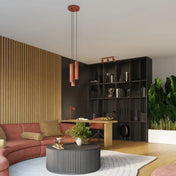 Applique murale rouge ocre cannelée LED — vue 8