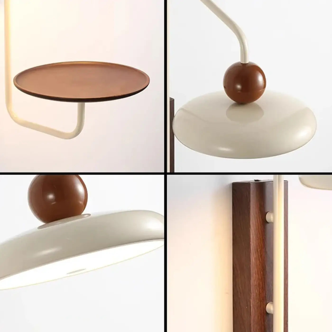 Applique murale scandinave en bois et acrylique blanche — vue 6