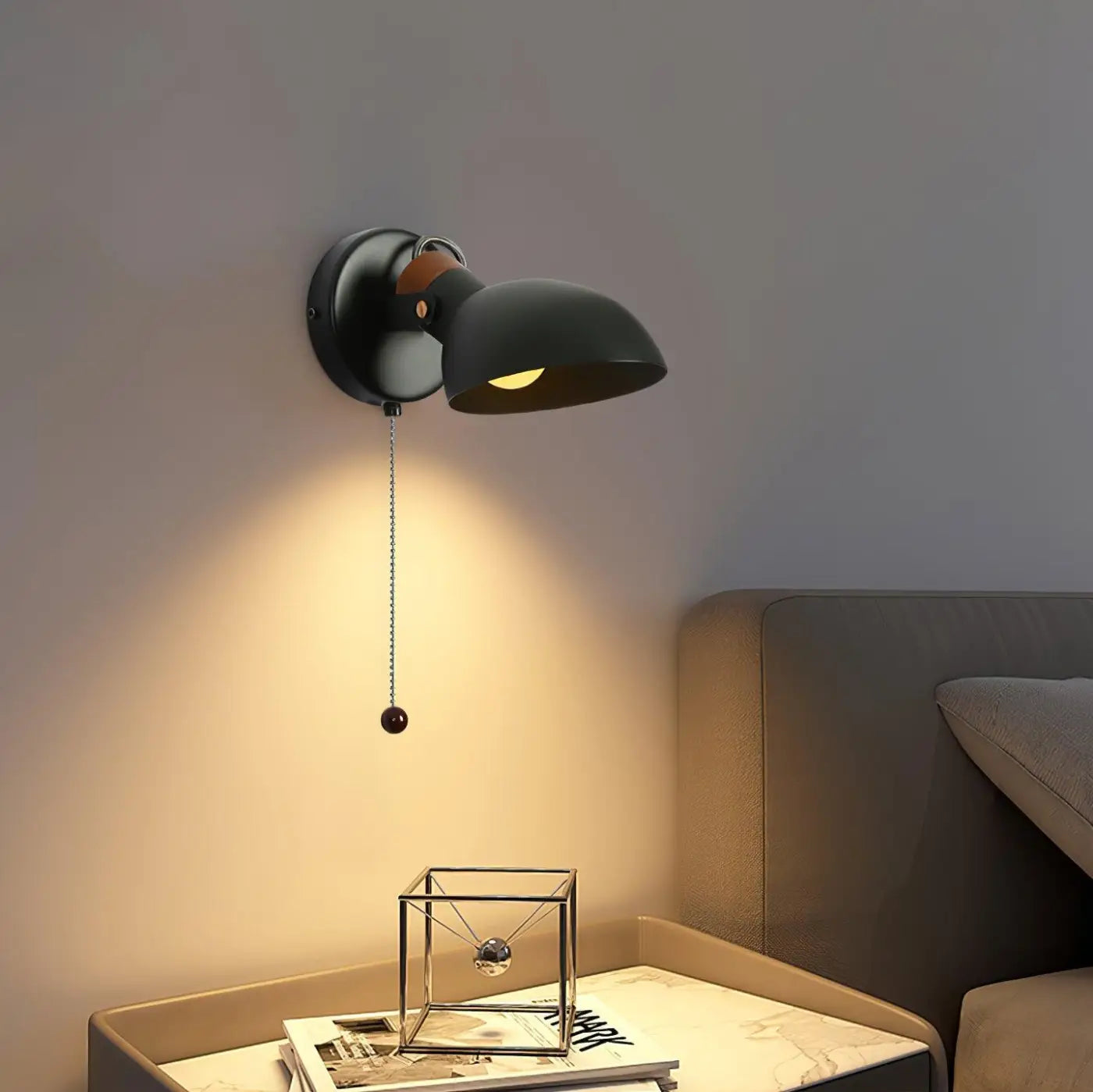 Applique murale scandinave en bois noir et blanc E27 — vue 1