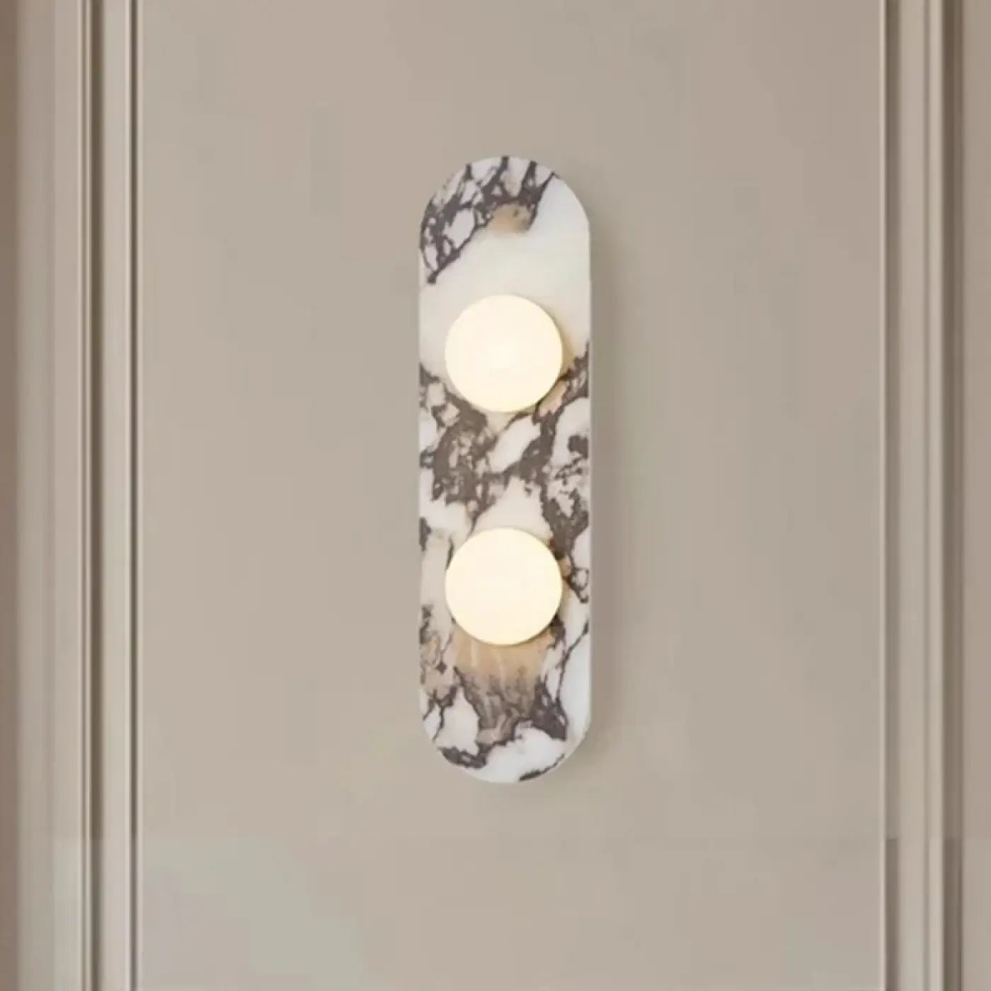 Applique murale scandinave en marbre blanc et aluminium — vue 4
