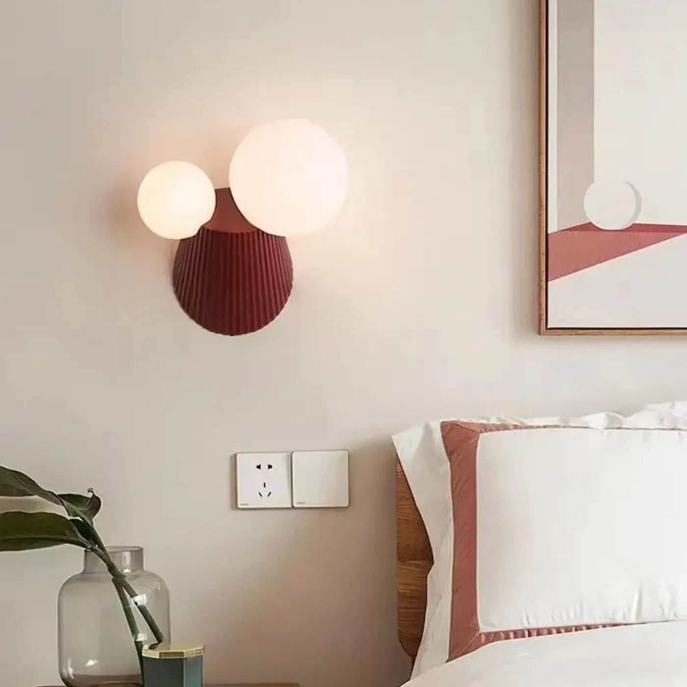 Applique murale scandinave en verre à deux globes LED — vue 2