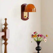 Applique murale scandinave orange en métal et verre E27 — vue 2